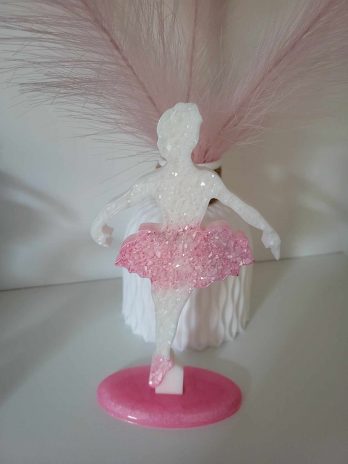 Danseuse effet diamant blanc et rose.