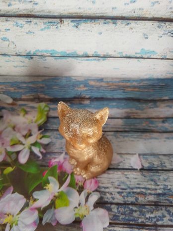 Louveteau brun clair avec paillettes.