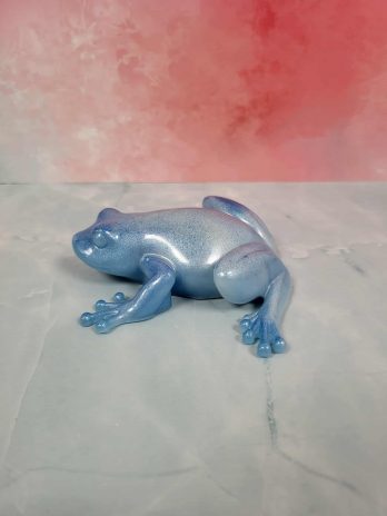 Grenouille bleu et blanche.