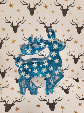 Décoration cerf en résine époxy.