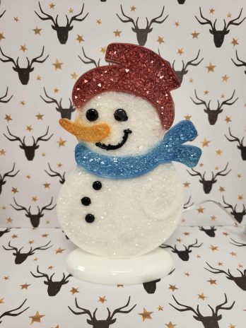 Bonhomme de neige lumineux en résine époxy