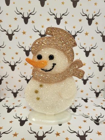Bonhomme de neige lumineux en résine époxy