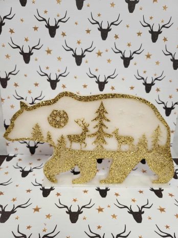 Ours lumineux en résine époxy