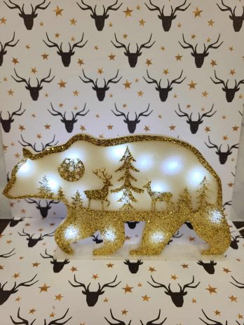 Ours lumineux en résine époxy
